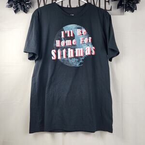 Star Wars "I'll Be Home For Sithmas" Black Short Sleeve T-Shirt Men's Size M